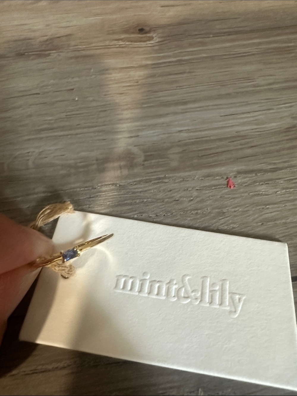 Mint & Lily Gold Ring with Blue Stone